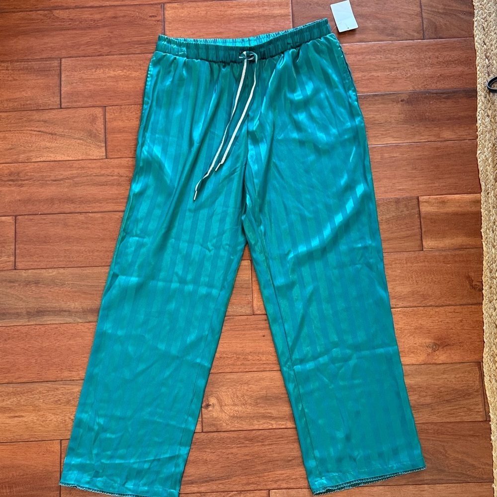 NWT Jaclyn New York Teal Lounge Pants Size Large